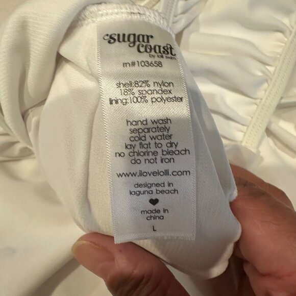 Lolli Swim Sugar Coast White One-Piece Swimsuit Large - Picture 3 of 8